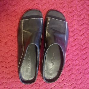 Cole Haan Black Leather Sz. 6.5 Slides.